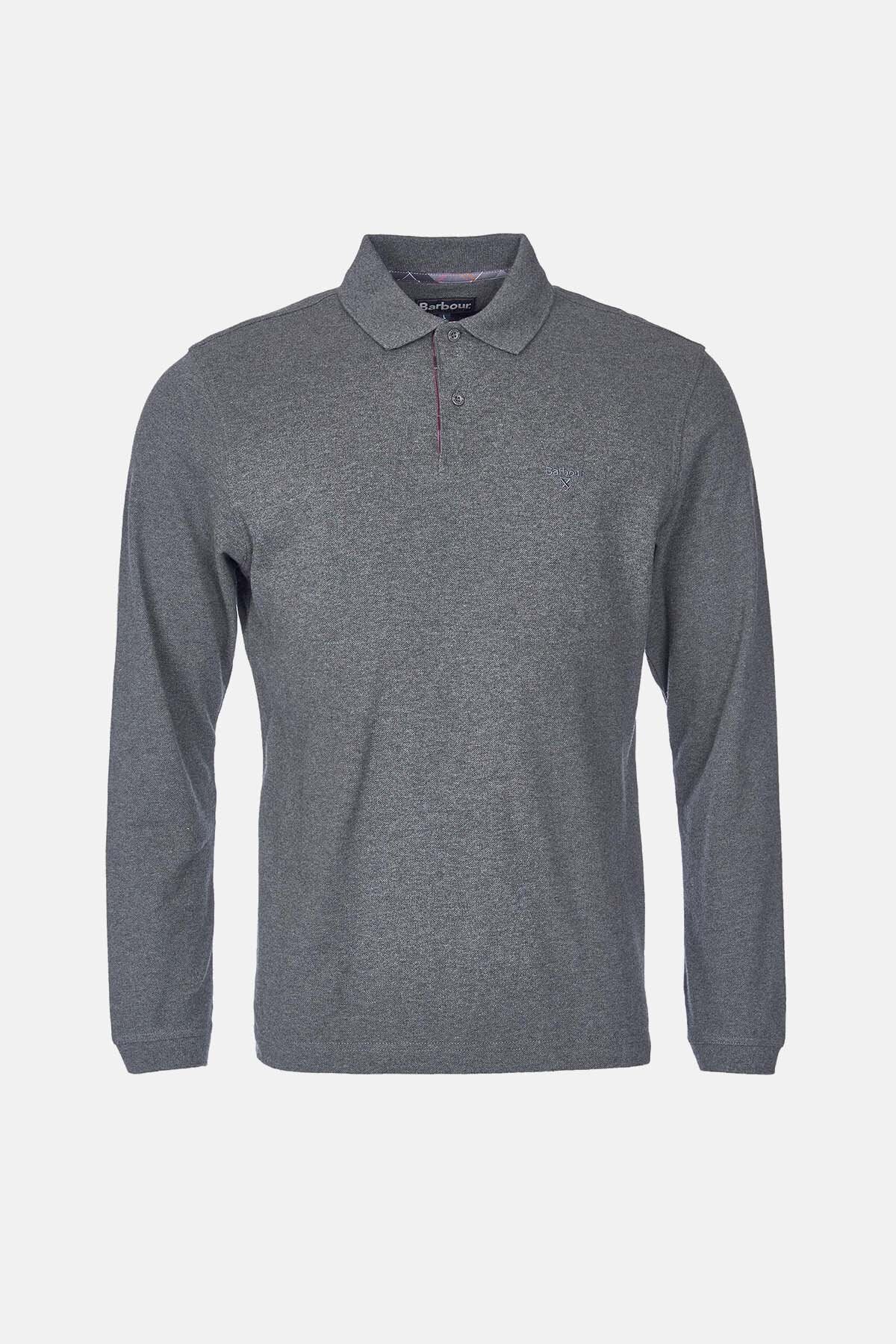 Essential Long-Sleeve Polo Shirt - SLATE MARL