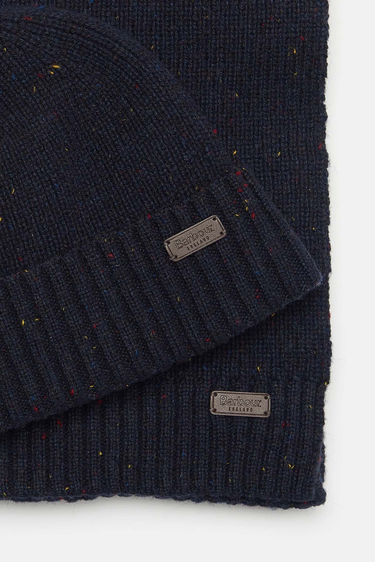 Carlton Fleck Beanie & Scarf Gift Set - NAVY