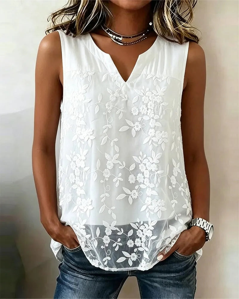 Sleeveless Small V-Neck Tank Top