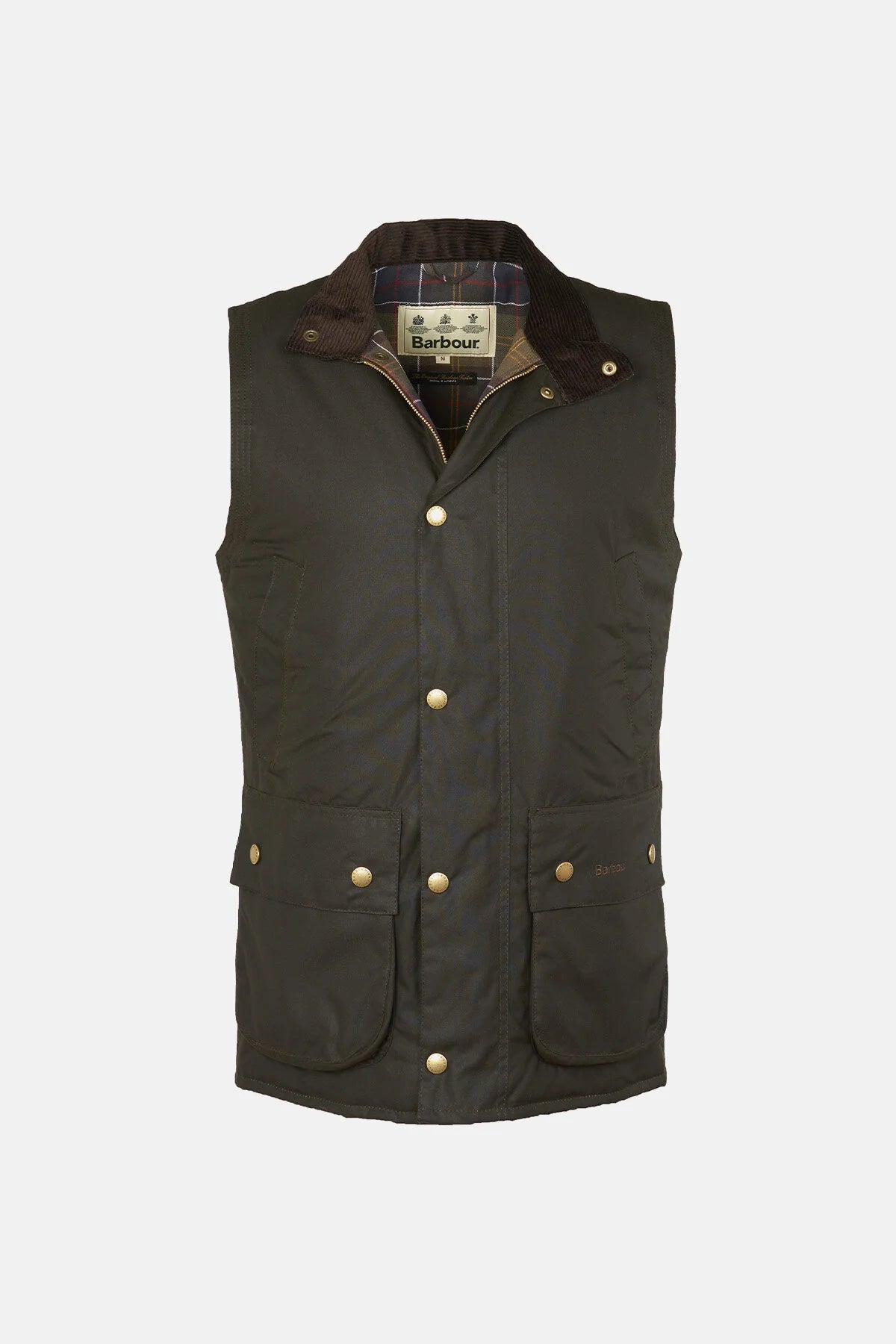 Waxed Cotton Gilet - OLIVE