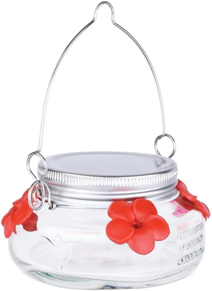 π Beautiful Plastic Jar Hummingbird Feeder W/ Four Ports
