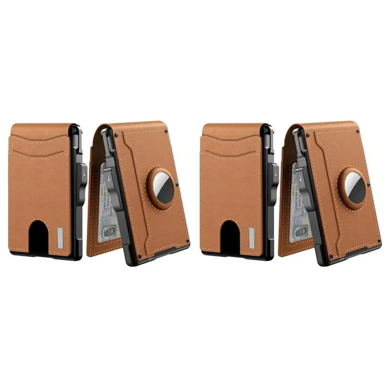 🎁Men's Business Style Pu Leather Card Slots for AirTag