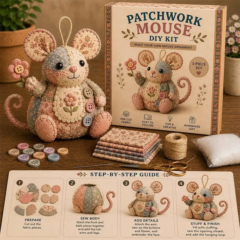 Charming Patchwork Mouse DIY Kit