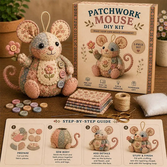 Charming Patchwork Mouse DIY Kit