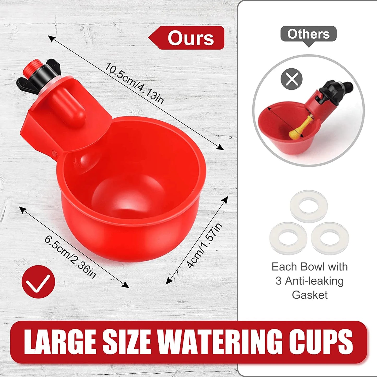 6PCS/SET Automatic Poultry Drinking Bowl
