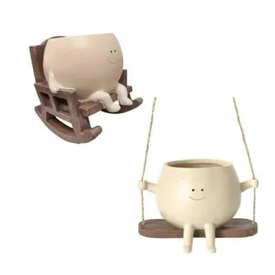 Cute Rocking Chair & Hanging Swing Plant Pots