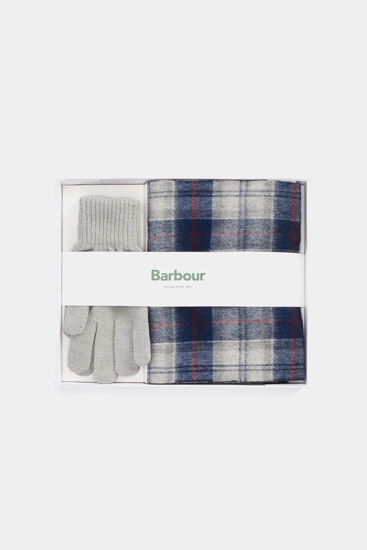 Tartan Scarf & Glove Gift Set - BLUE GRANITE