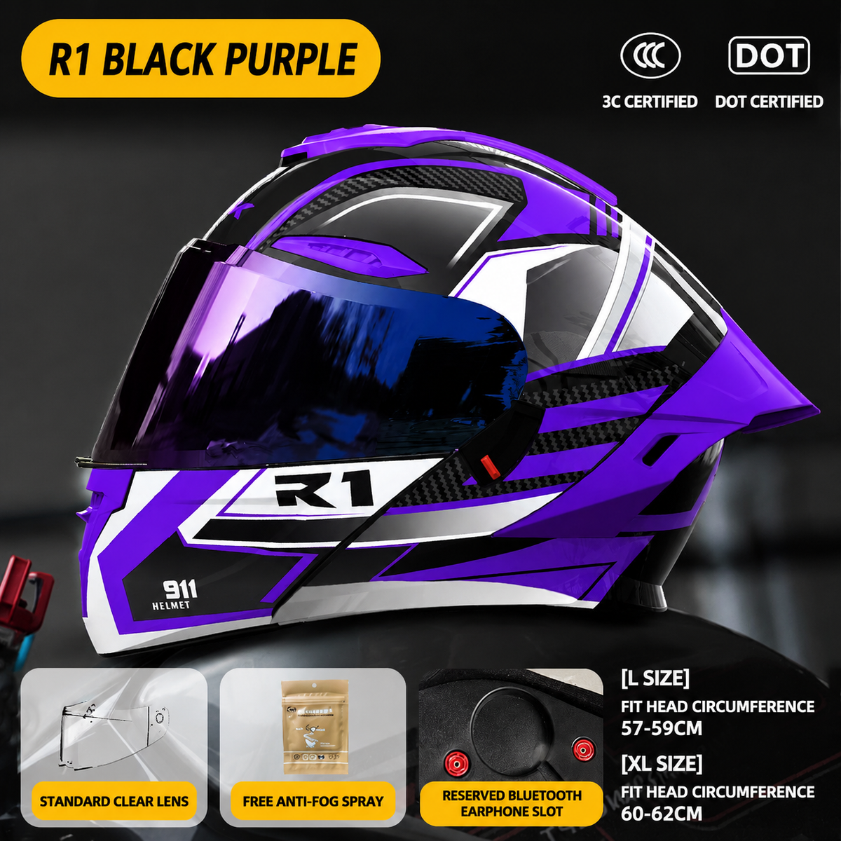 R1 Sport Modular Motorcycle Helmet -H28
