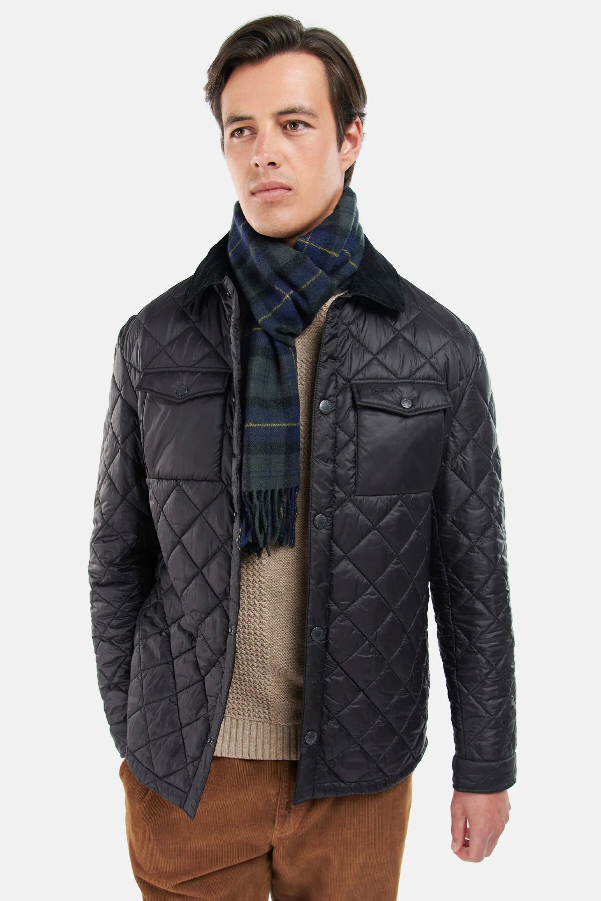 Tartan Lambswool Scarf - OLIVE NIGHT