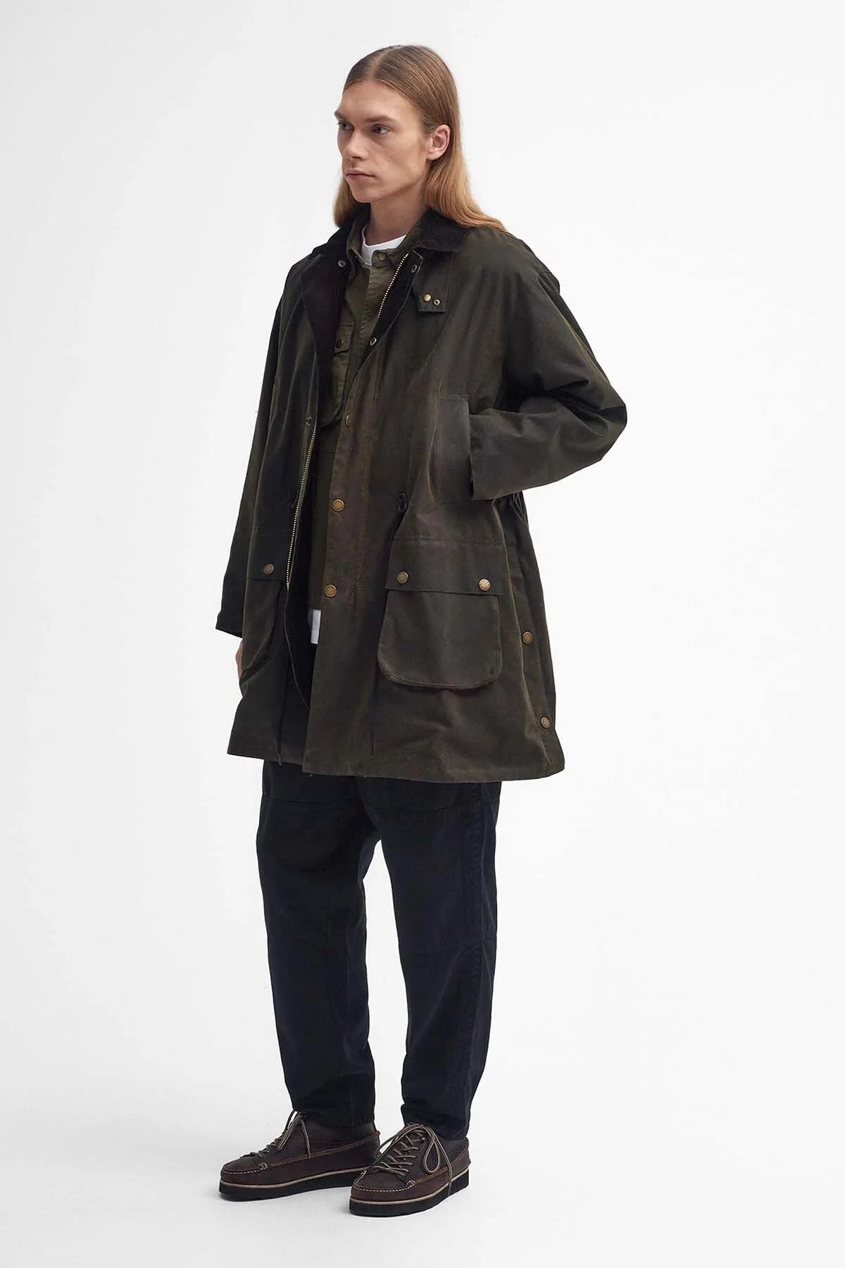 Bedale Waxed Trench Coat - OLIVE