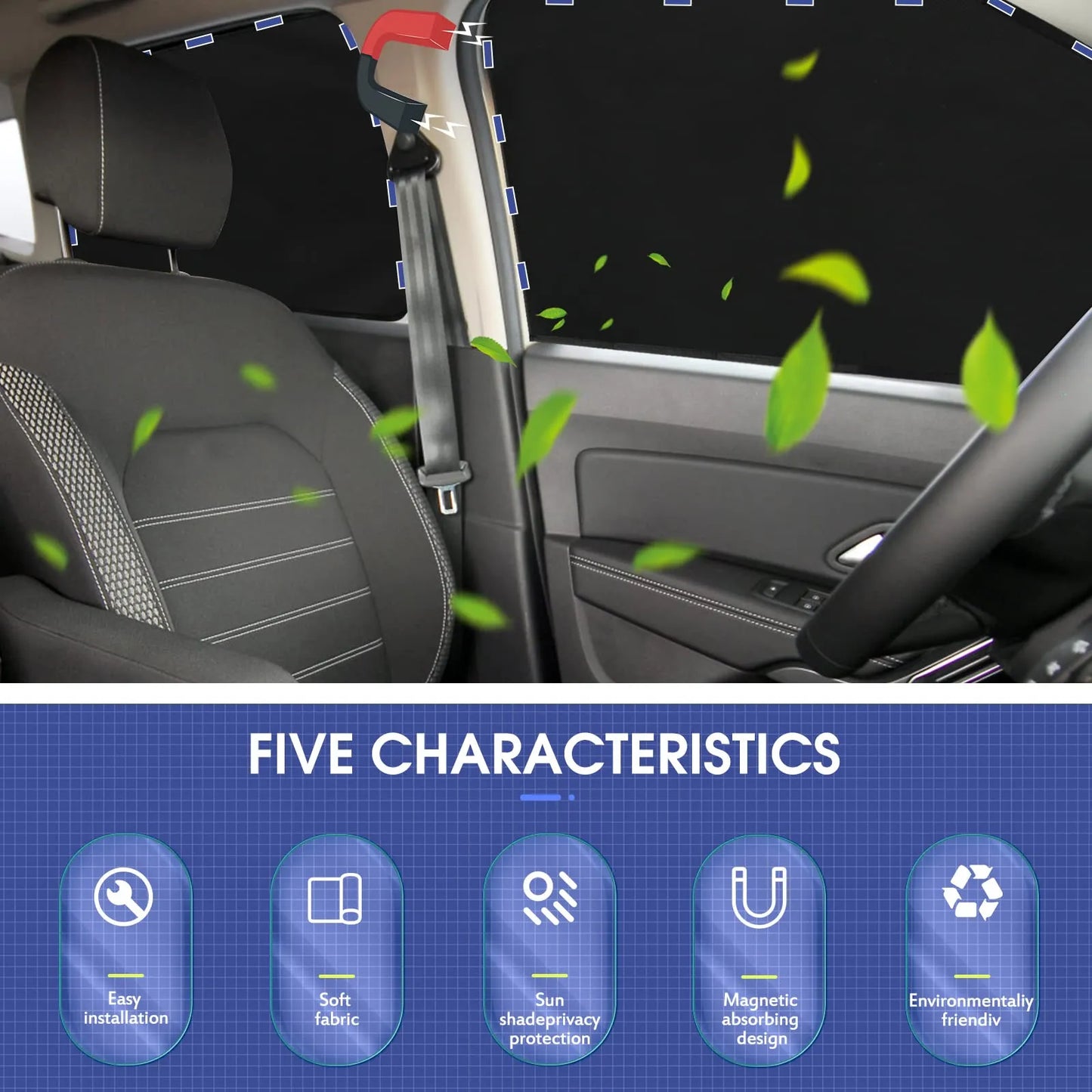🔥Magnetic Car Window Sun Shades