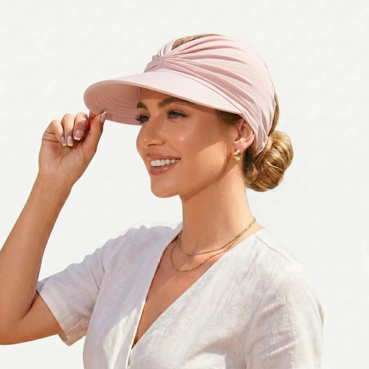 UPF 50+ Sun Visor Ponytail Hat