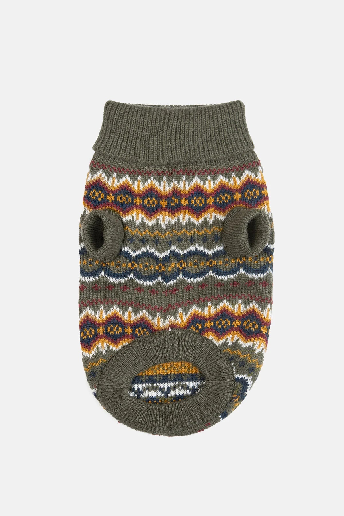 Case Fairisle Dog Jumper - OLIVE