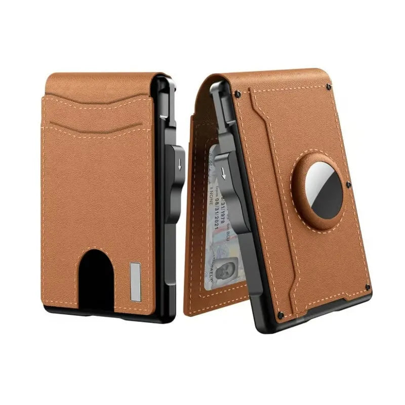 🎁Men's Business Style Pu Leather Card Slots for AirTag