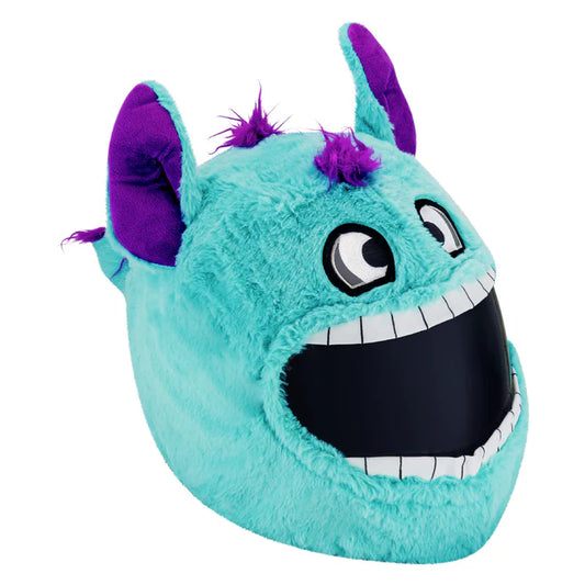 Motorcycle Helmet Cover - Crazy Blue Monster