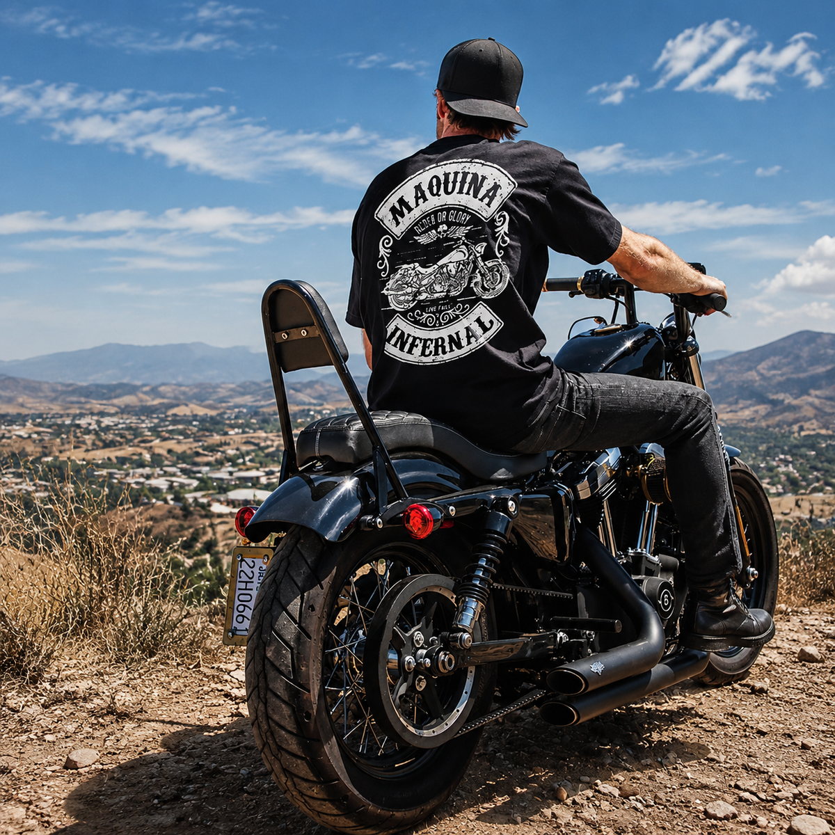 Men's Pure Cotton Vintage Biker Graphic T-Shirt - T03