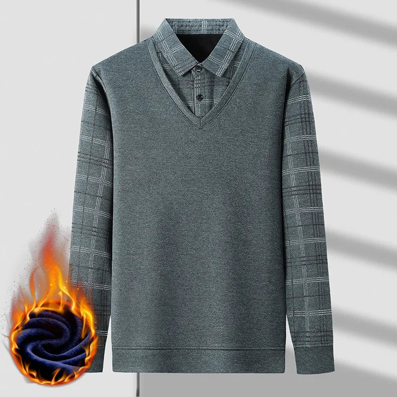 🔥 Fake Two Pieces  Knitted Pullover