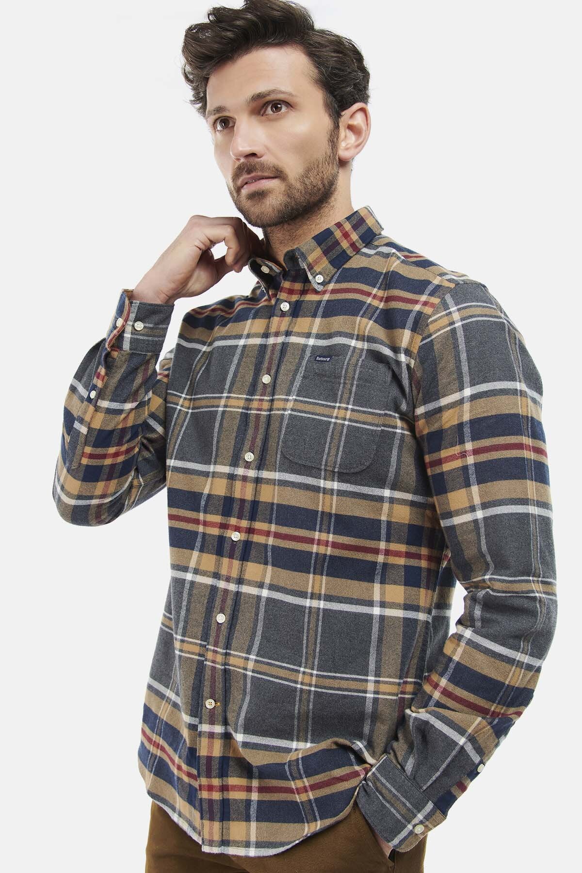 Ronan Check Shirt - GREY MARL