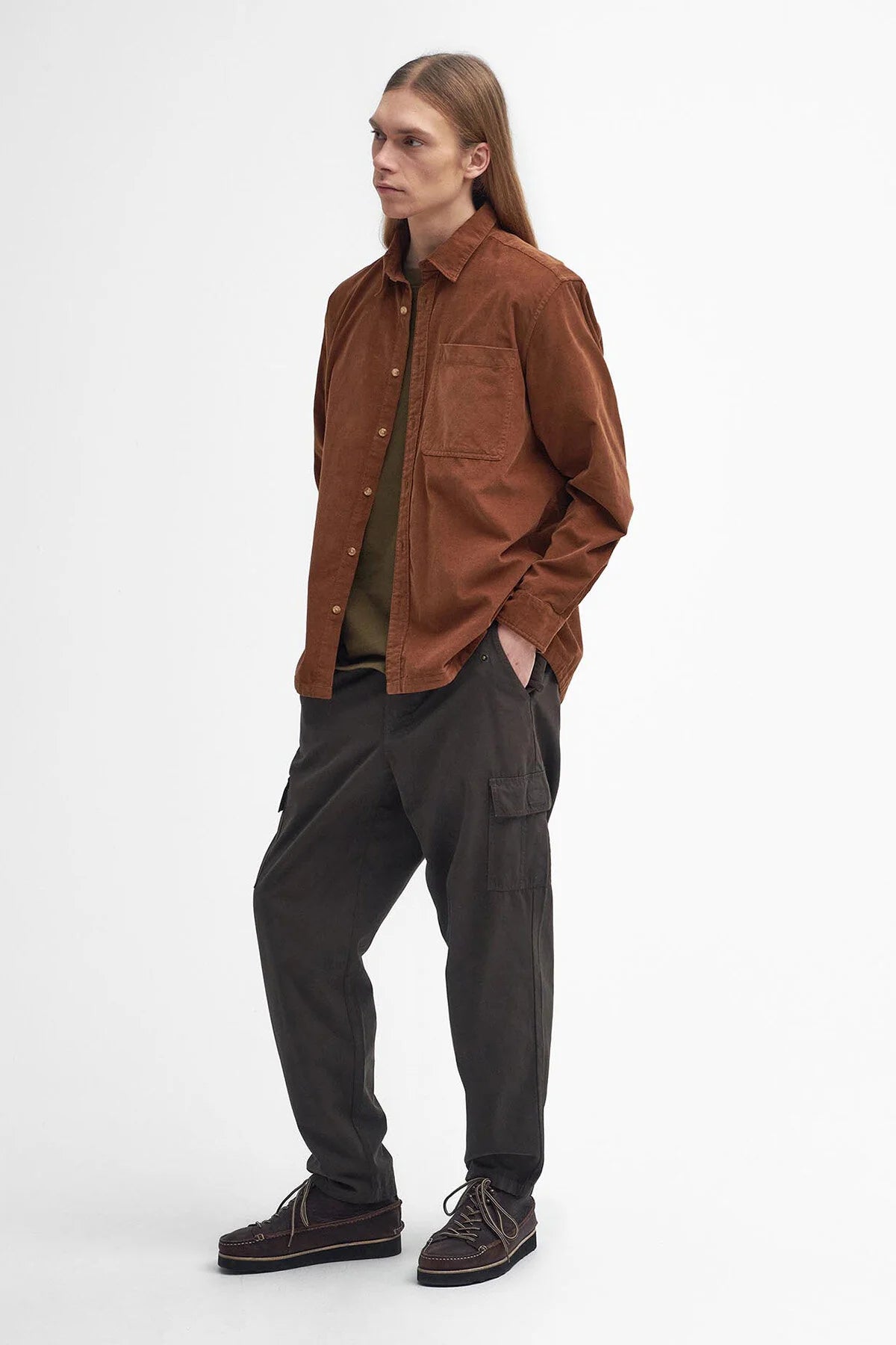 Wolfwood Oversized Long-Sleeved Check Shirt - BROWN