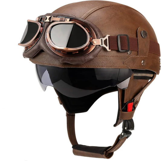 DOT Retro German Style Half Helmet-H02