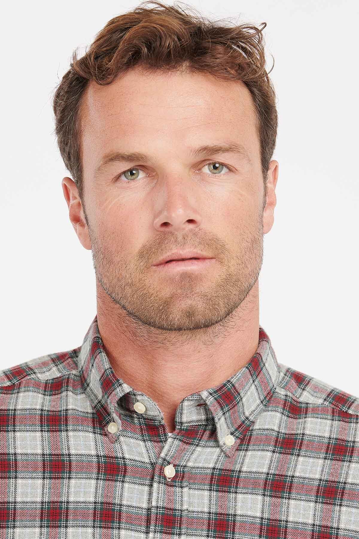 Shirt with breast pocket - GREY MARL