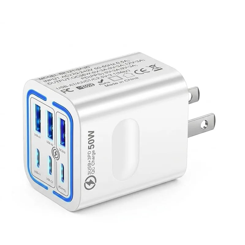 50W Multi-Port USB Fast Charger