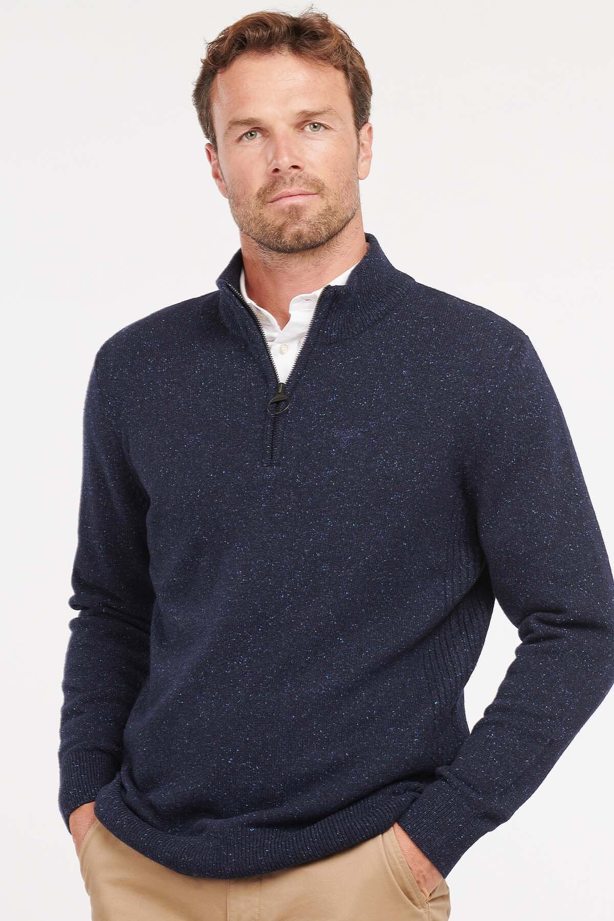 Essential Tisbury Half Zip Knitted Jumper - NAVY