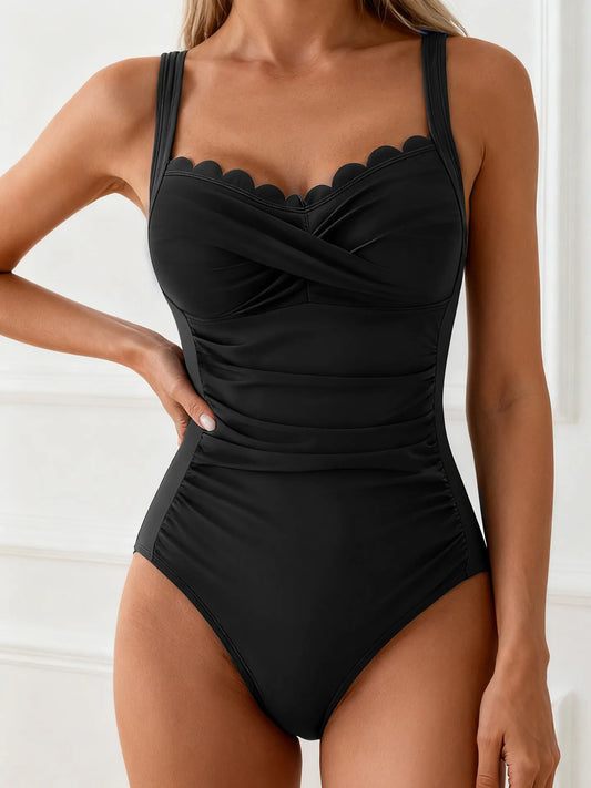 💕Cross Waist Slimming One-Piece Bikini