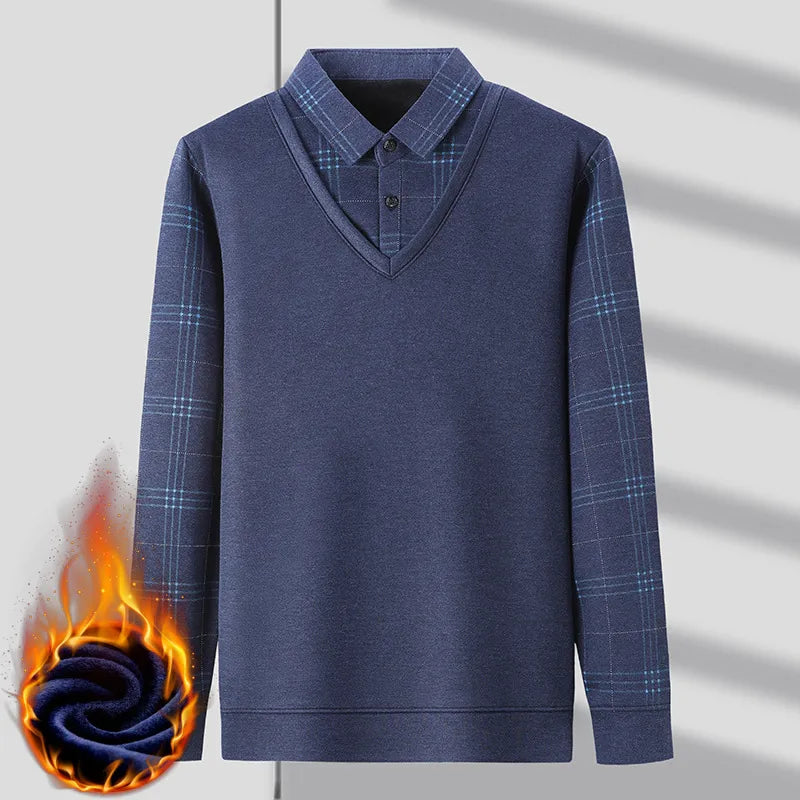 🔥 Fake Two Pieces  Knitted Pullover
