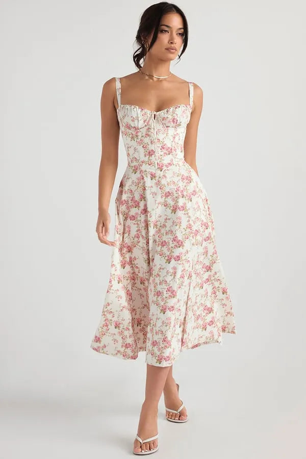 PRINT BUSTIER SUNDRESS