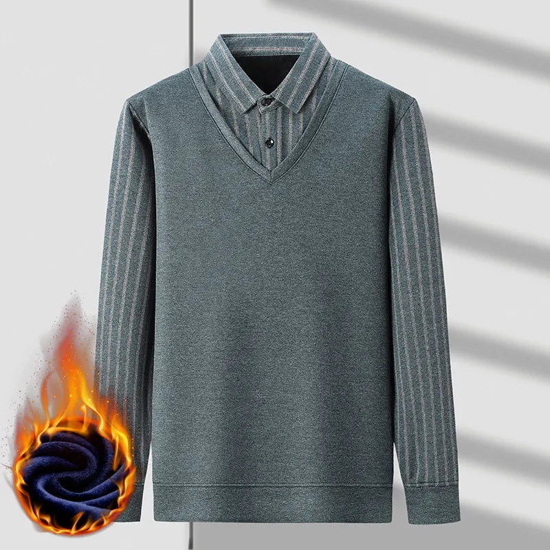 🔥 Fake Two Pieces  Knitted Pullover