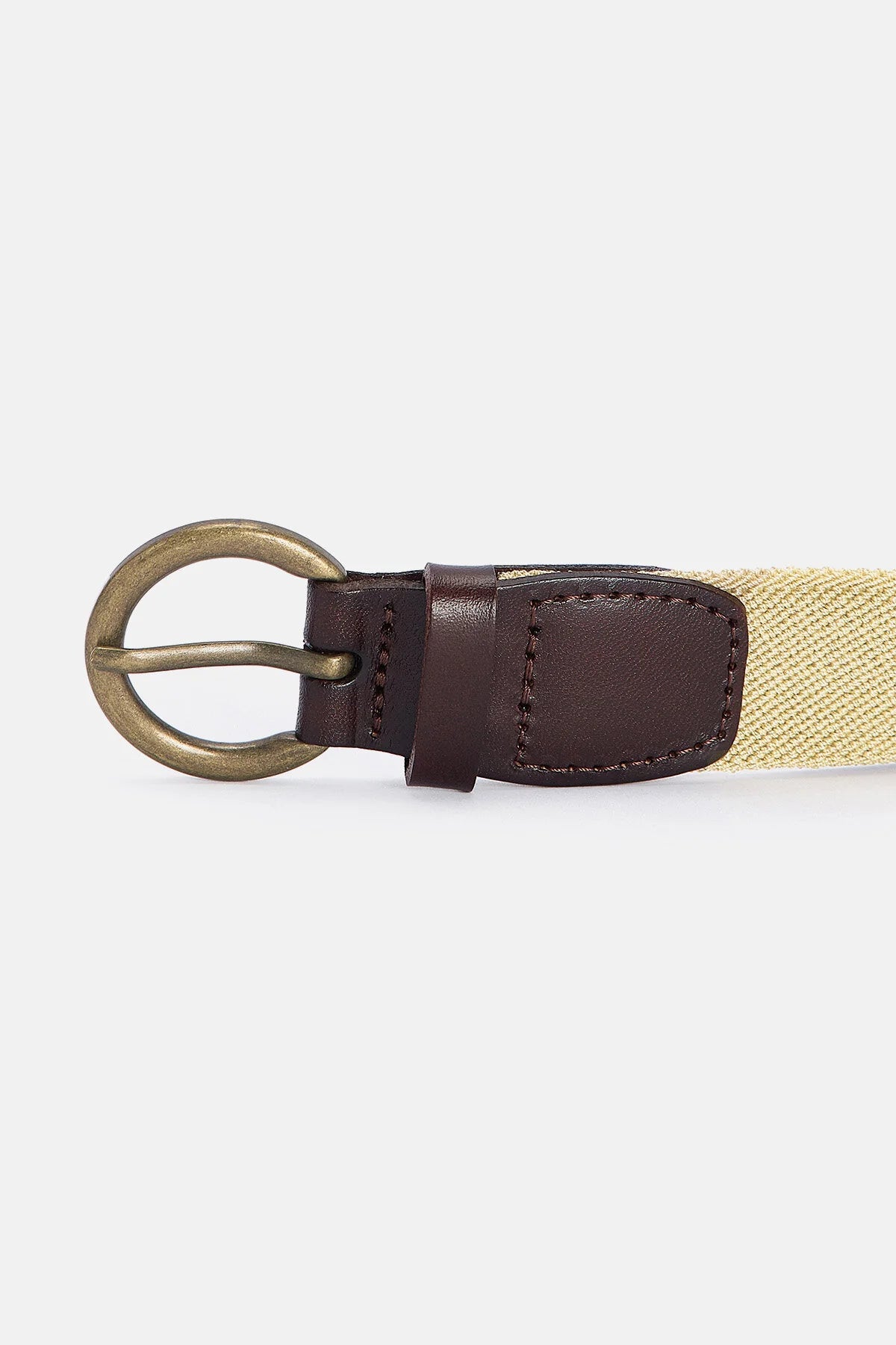 Leather Webbed Belt - SAND