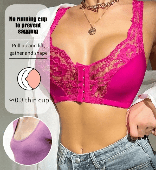 🔥French lace front button bra