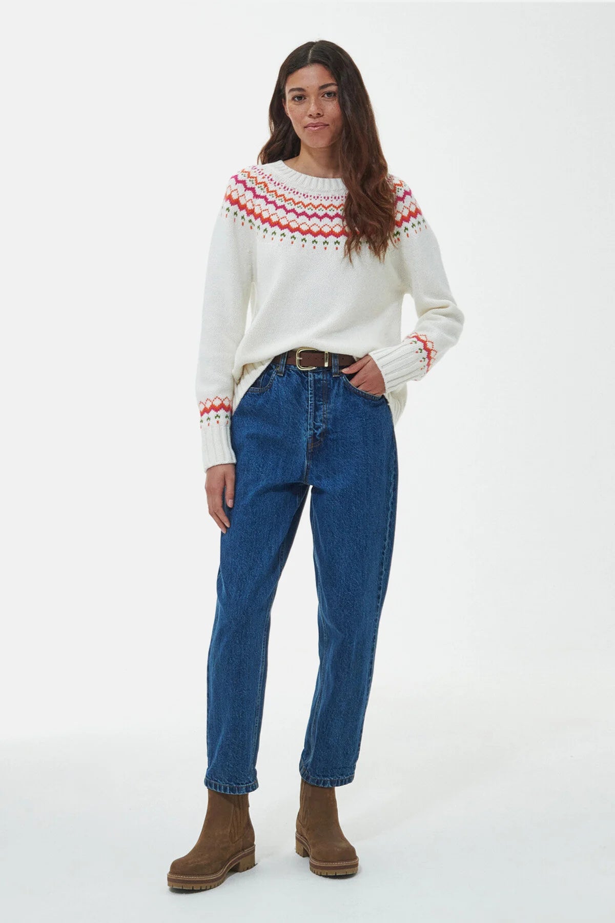 Tidal Crew Neck Knitted Jumper - ARAN