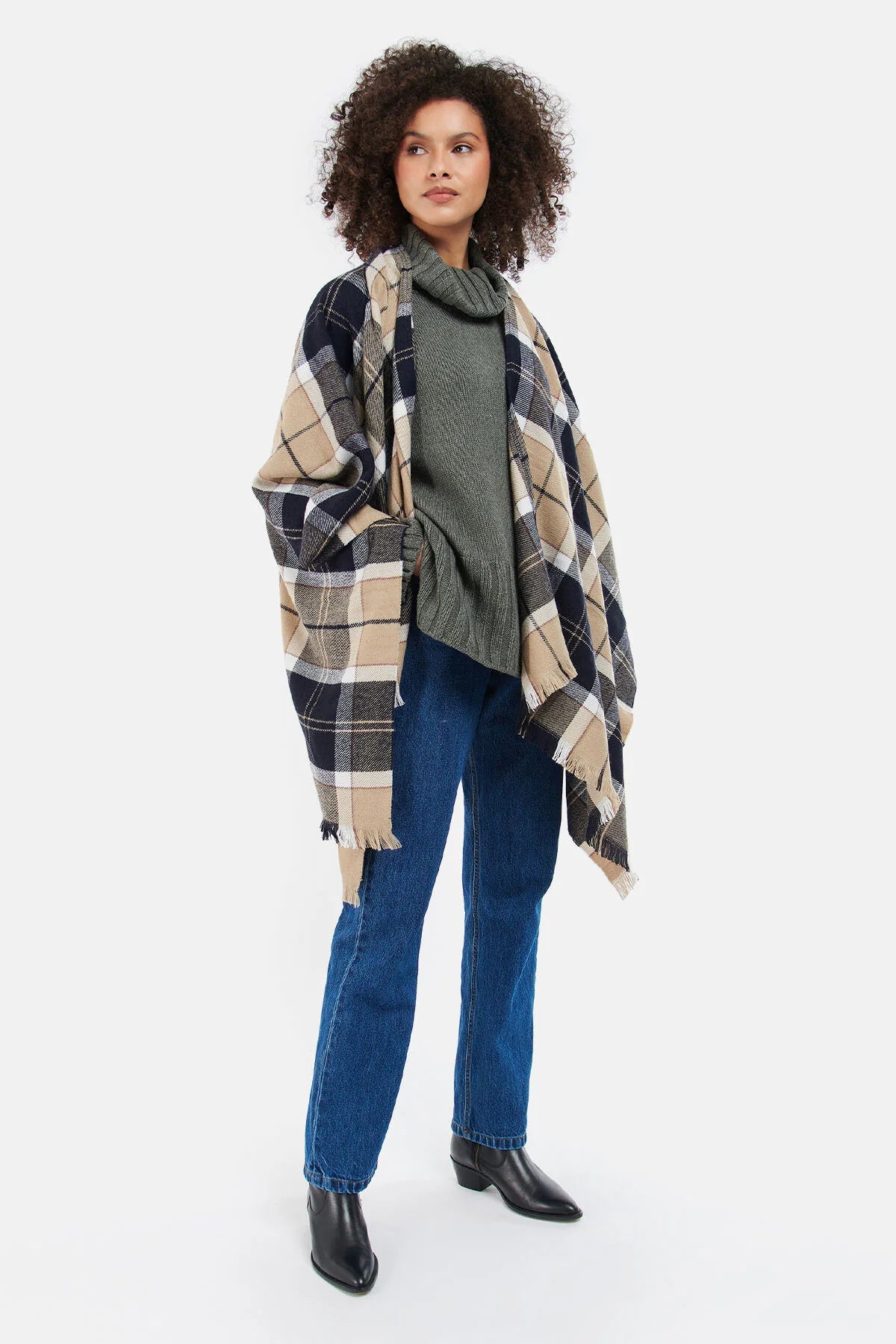 Staffin Tartan Serape - ROSEWOOD