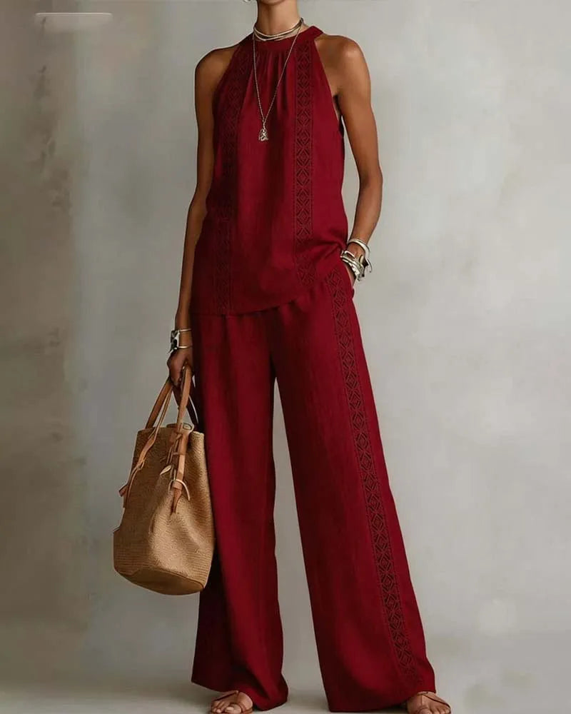 Hollow Out Halter Two-Piece Sets