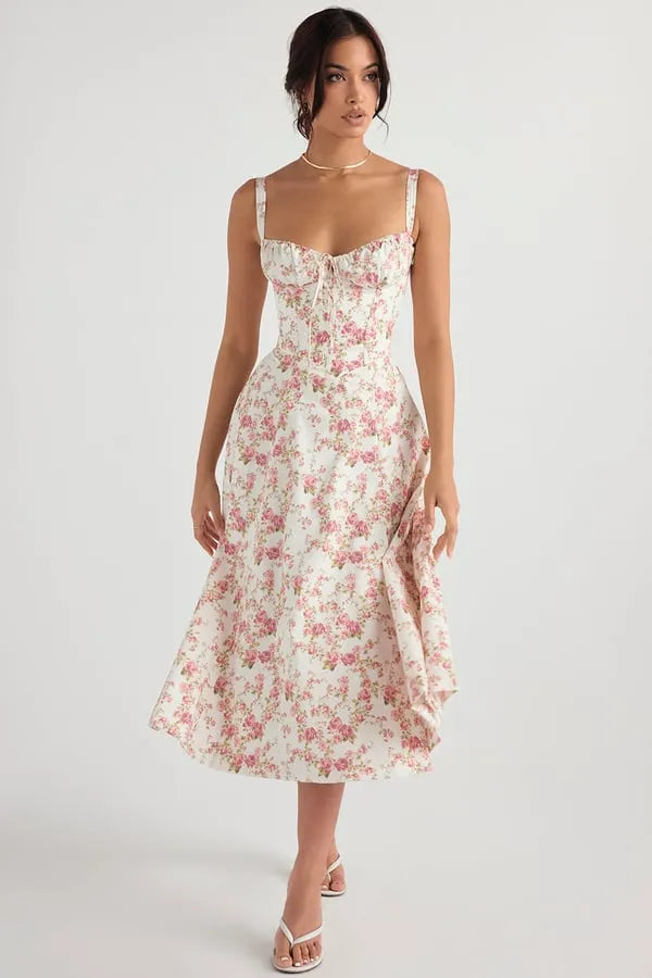 PRINT BUSTIER SUNDRESS