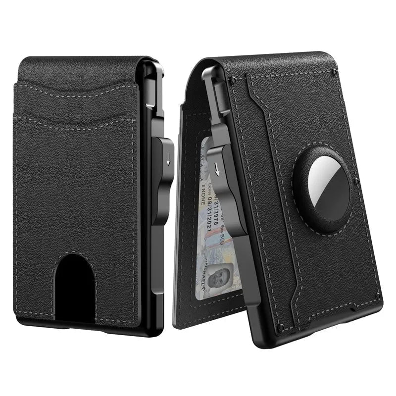 🎁Men's Business Style Pu Leather Card Slots for AirTag
