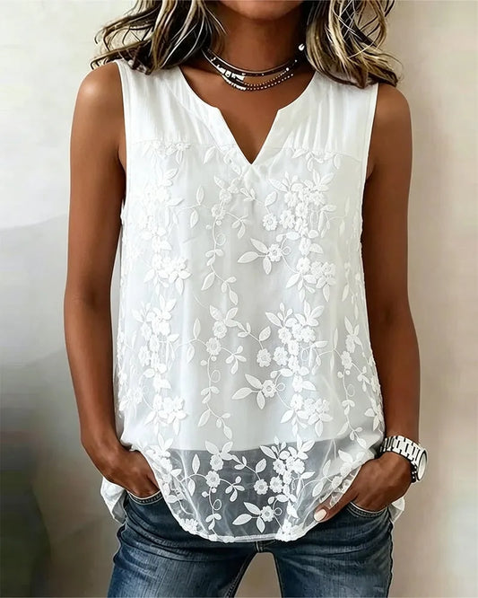 Sleeveless Small V-Neck Tank Top