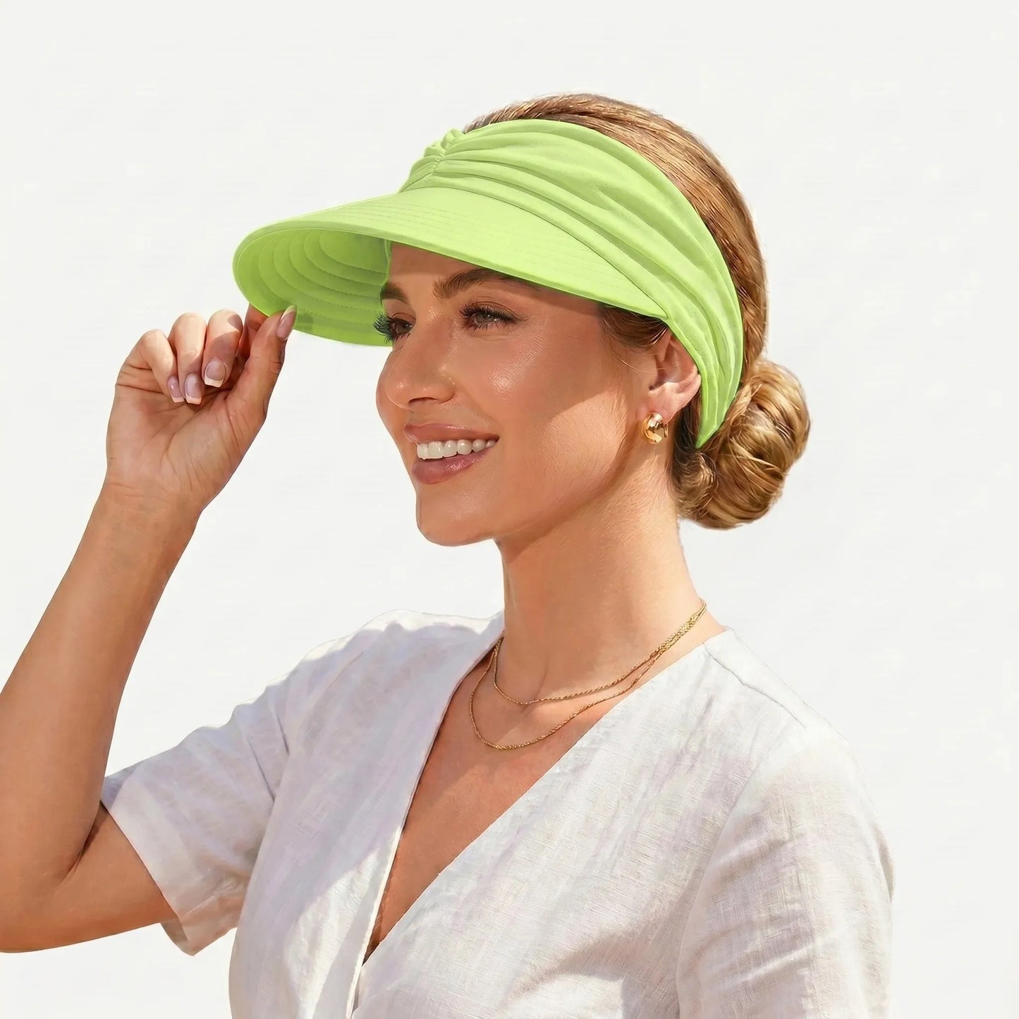 UPF 50+ Sun Visor Ponytail Hat