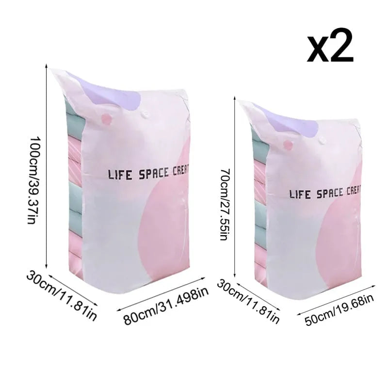 Thickened Stereoscopic No-Pump Vacuum Compression Bag