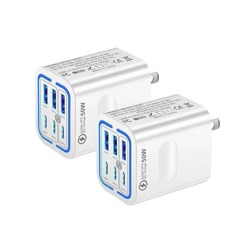 50W Multi-Port USB Fast Charger