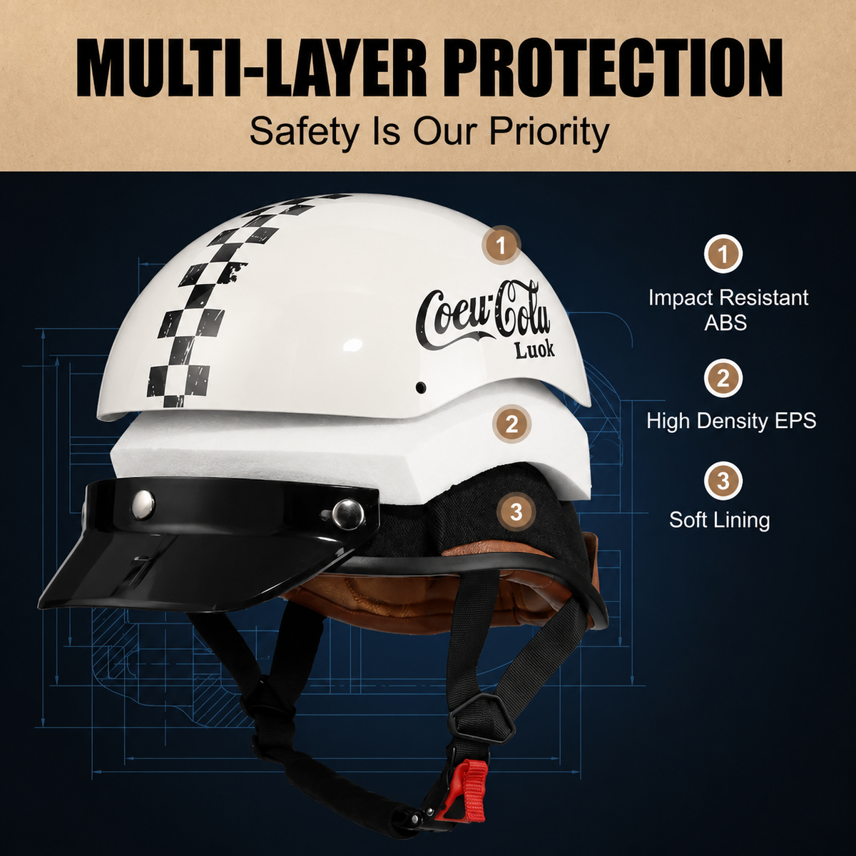 Retro half-helmet, summer travel gear-H50