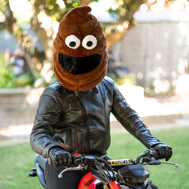 Motorcycle Helmet Cover - Poop Emoji