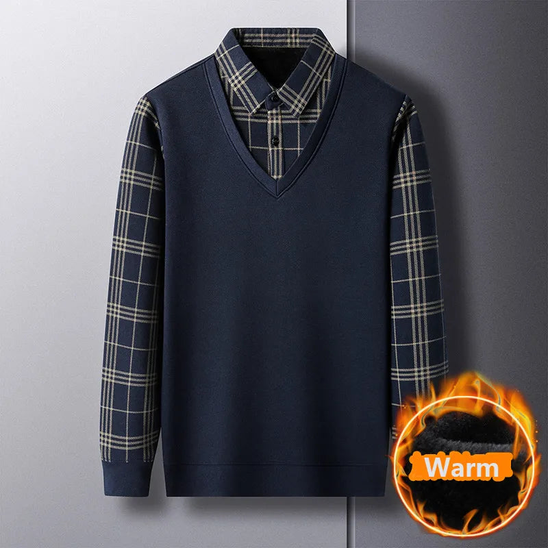 🔥 Fake Two Pieces  Knitted Pullover