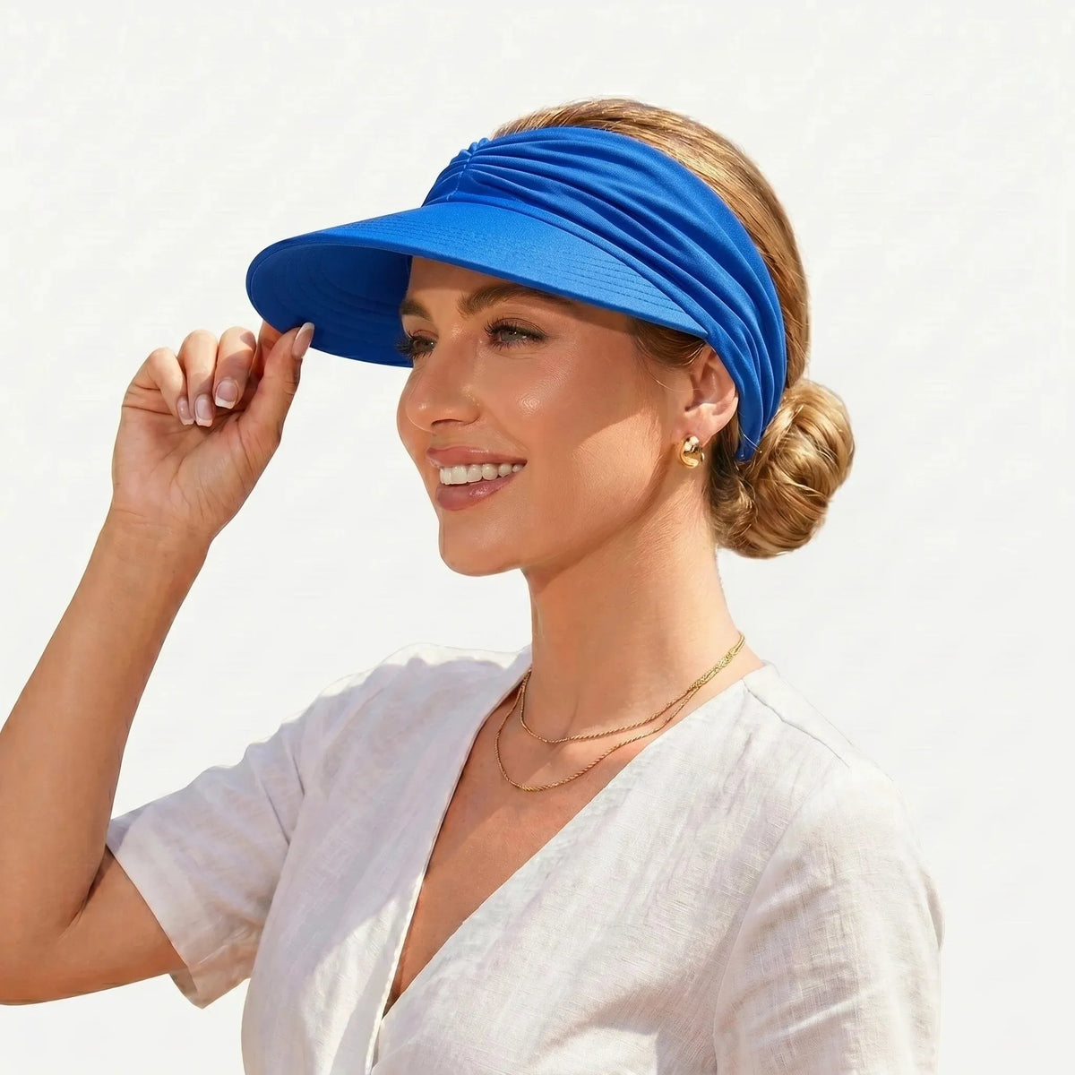 UPF 50+ Sun Visor Ponytail Hat