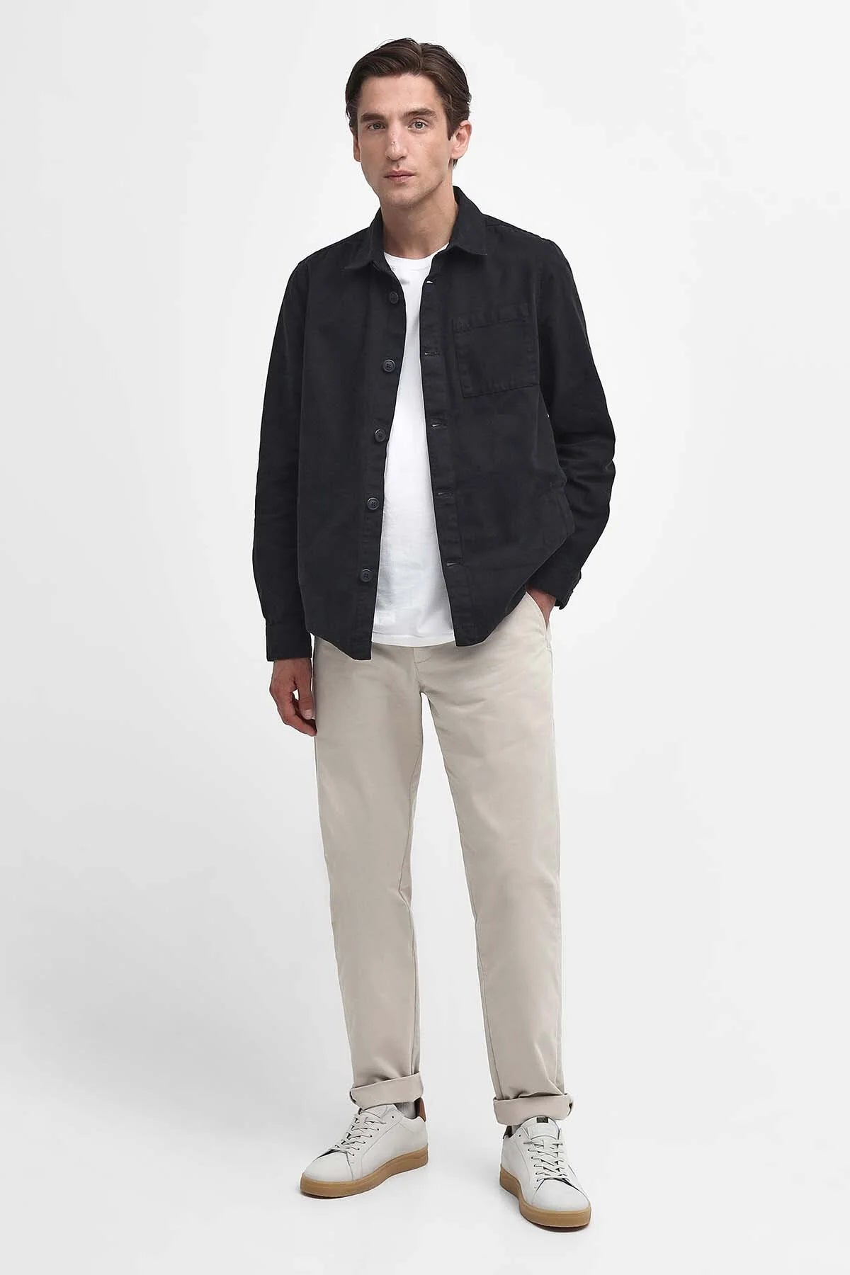 Washed Cotton Overshirt - NAVY