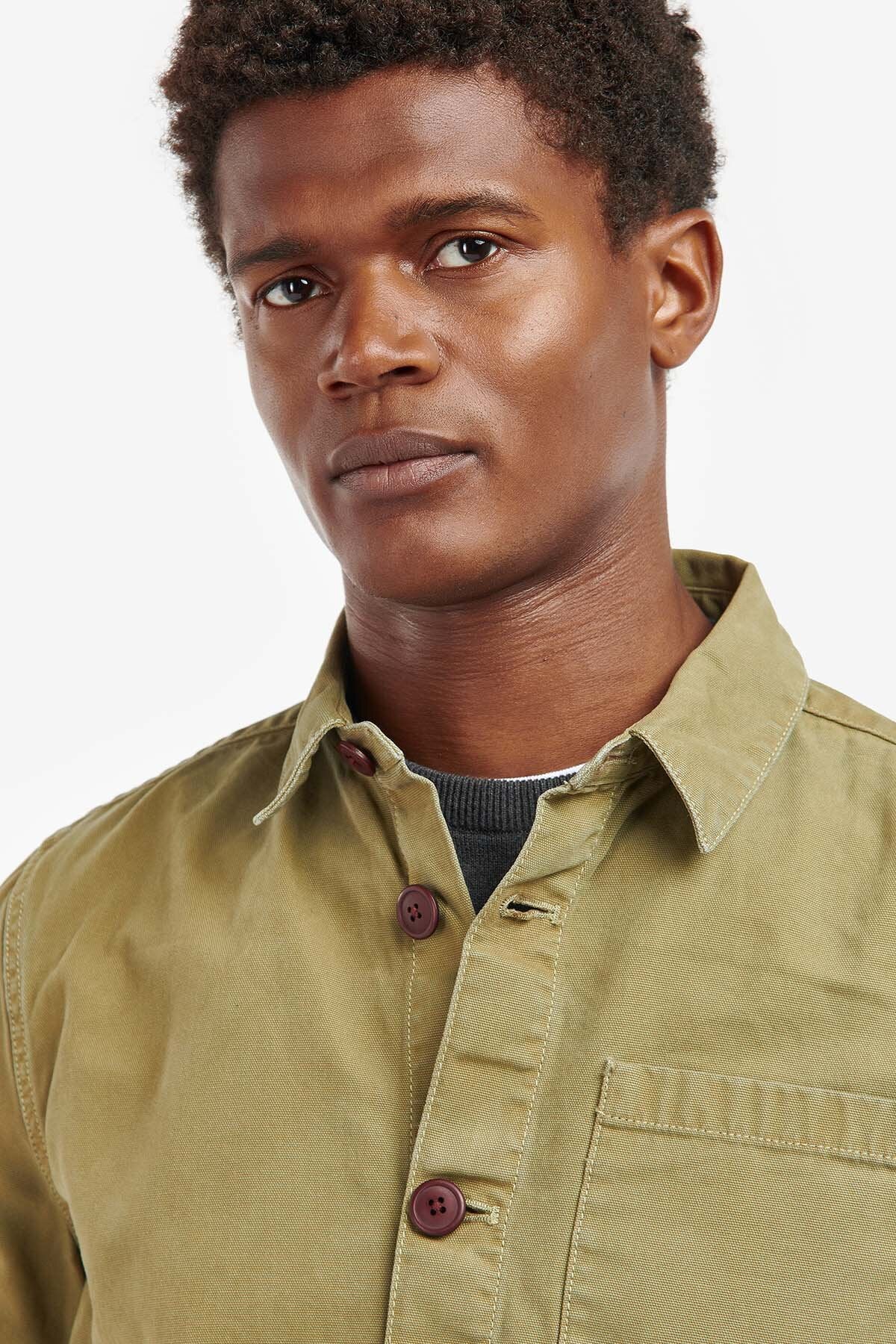 Washed Cotton Overshirt - BLEACHED OLIVE