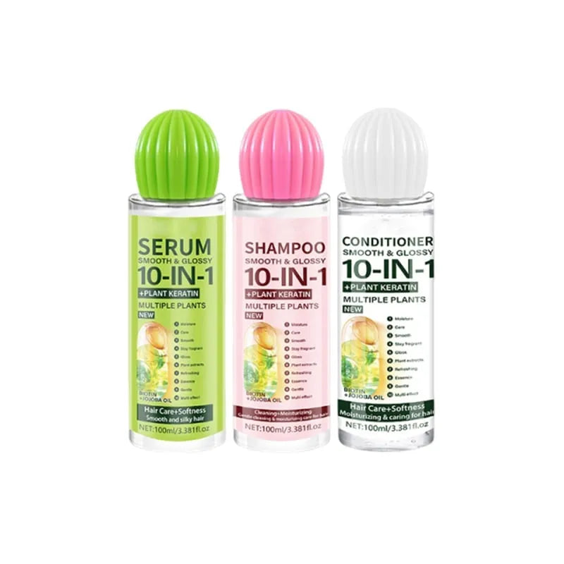 Shampoo, Conditioner & Hair Serum Set