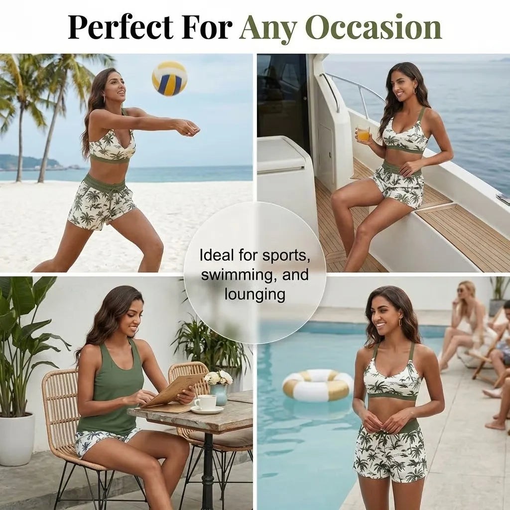 ⏰LAST DAY 49% OFF - 3 Piece Tankini with Shorts 🔥